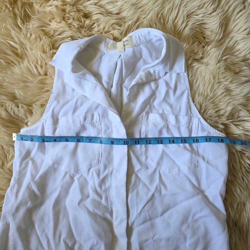 Anthropologie Cloth & Stone White Sleeveless Hipster Top Small - Picture 7 of 8